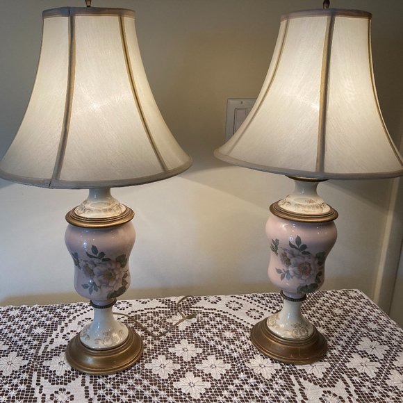 Vintage German Porcelain Mid-1900 Century Table Lamps